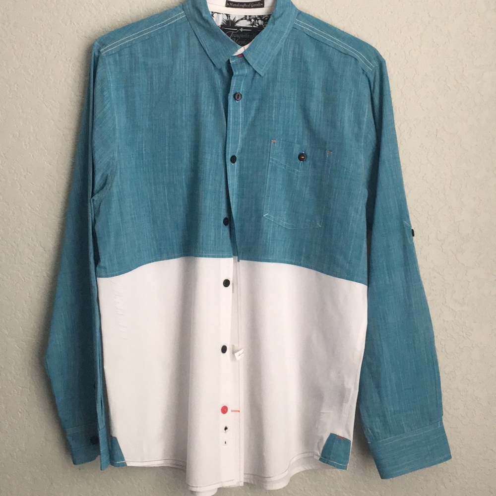 Men’s large casual dress button down shirt